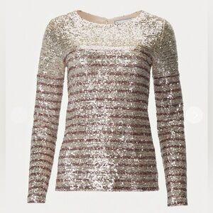 ITMFL In The Mood For Love Elise Sequin Top Silver Burgundy Large